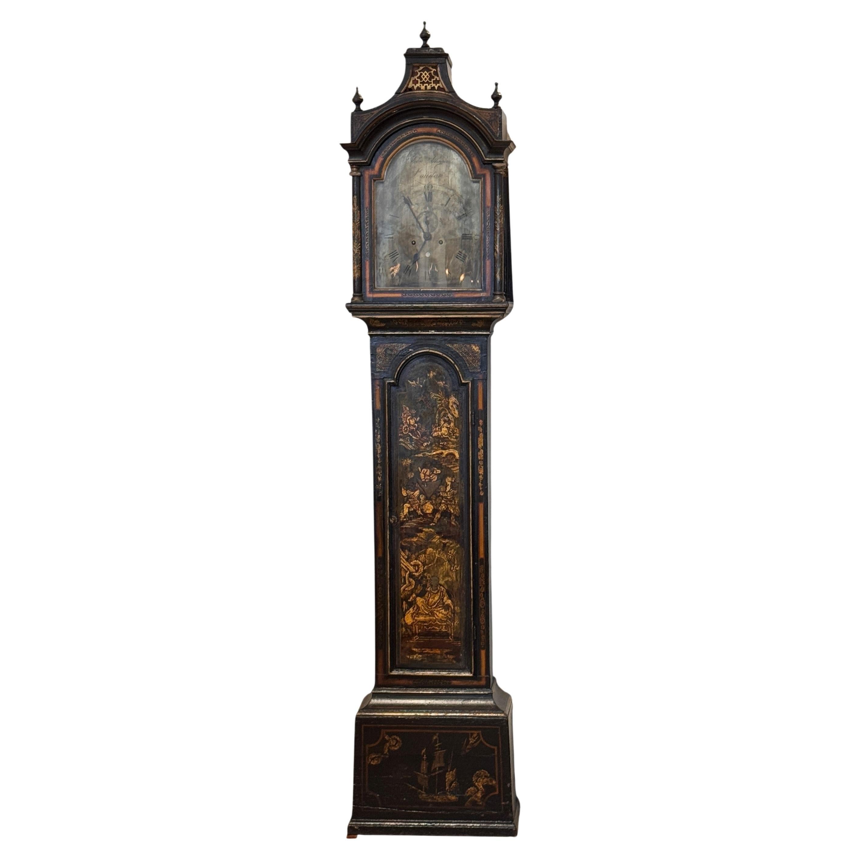 18th Century English Chinoiserie Clock For Sale