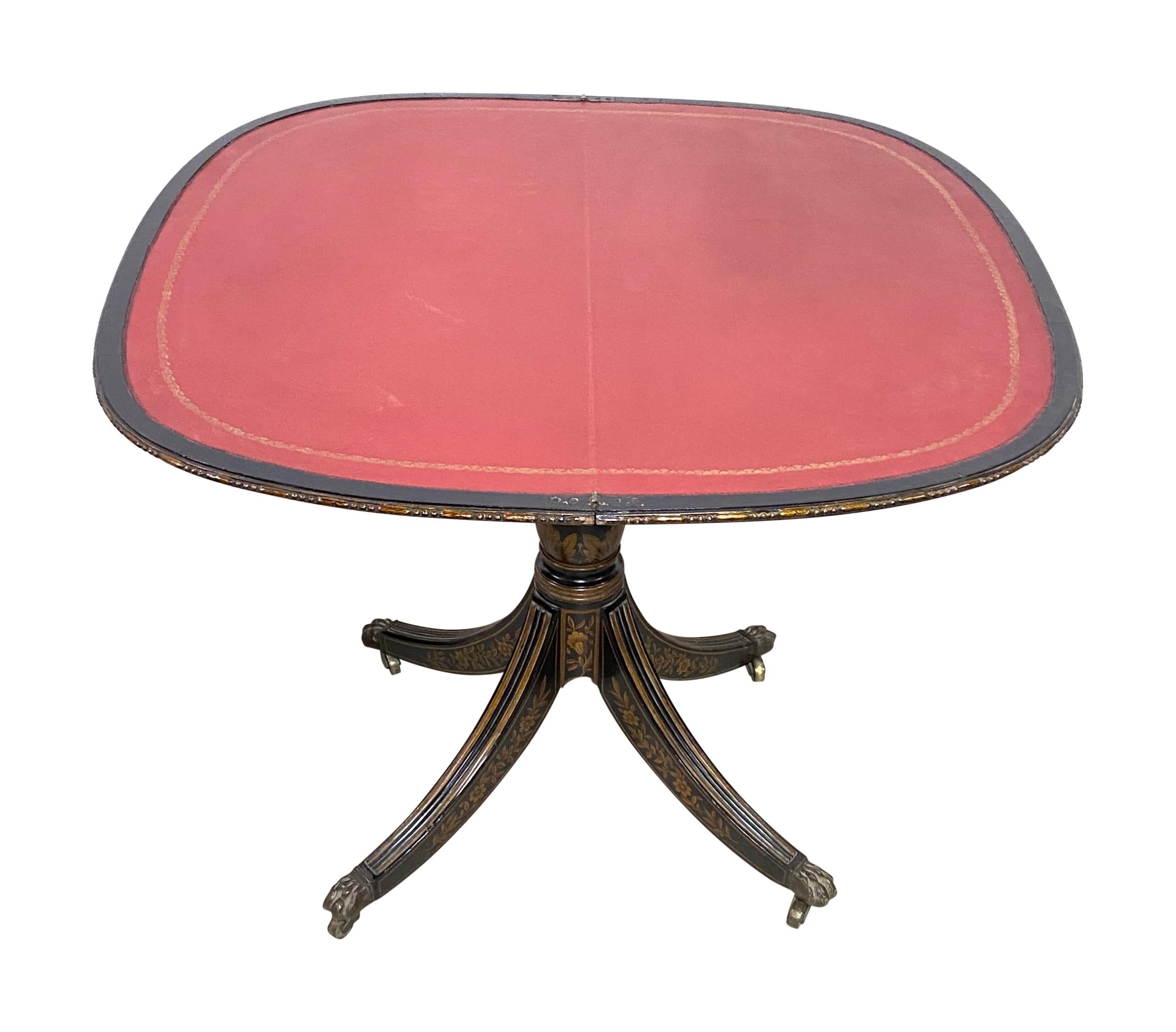 18th Century English Chinoiserie Demi-lune Console / Games Table For Sale 2