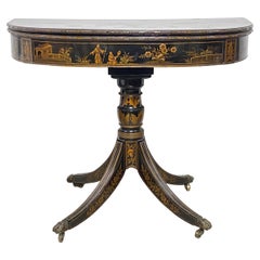 Console / tavolo da gioco Demi-lune inglese del XVIII secolo