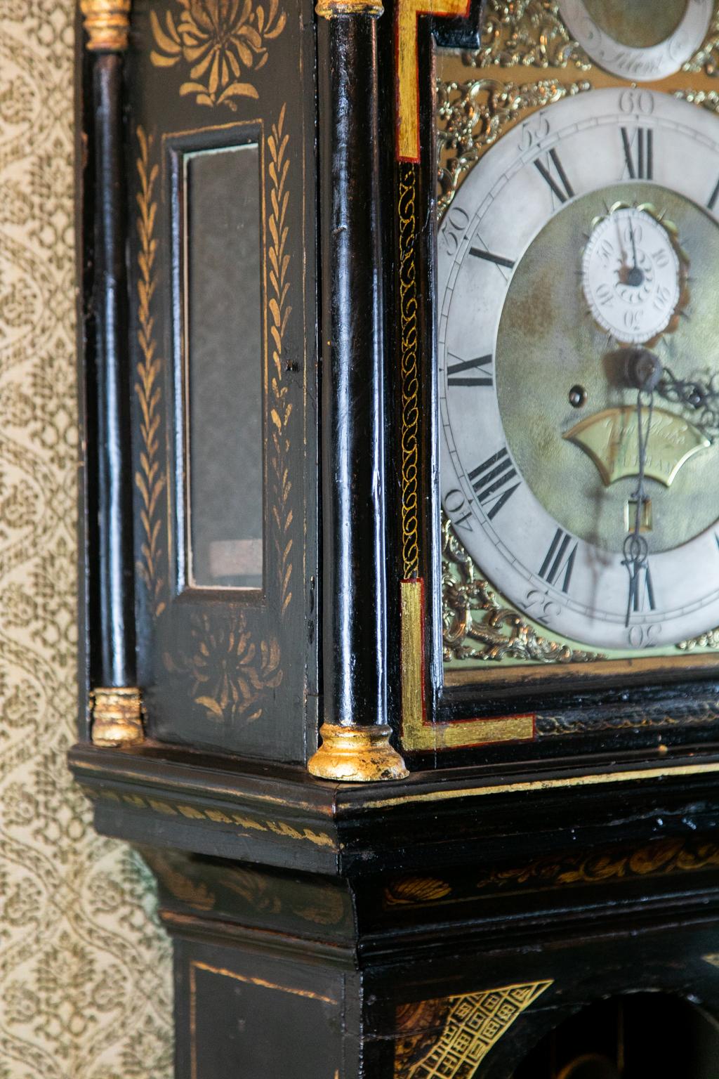18th Century English Chinoiserie Grandfather Clock 6