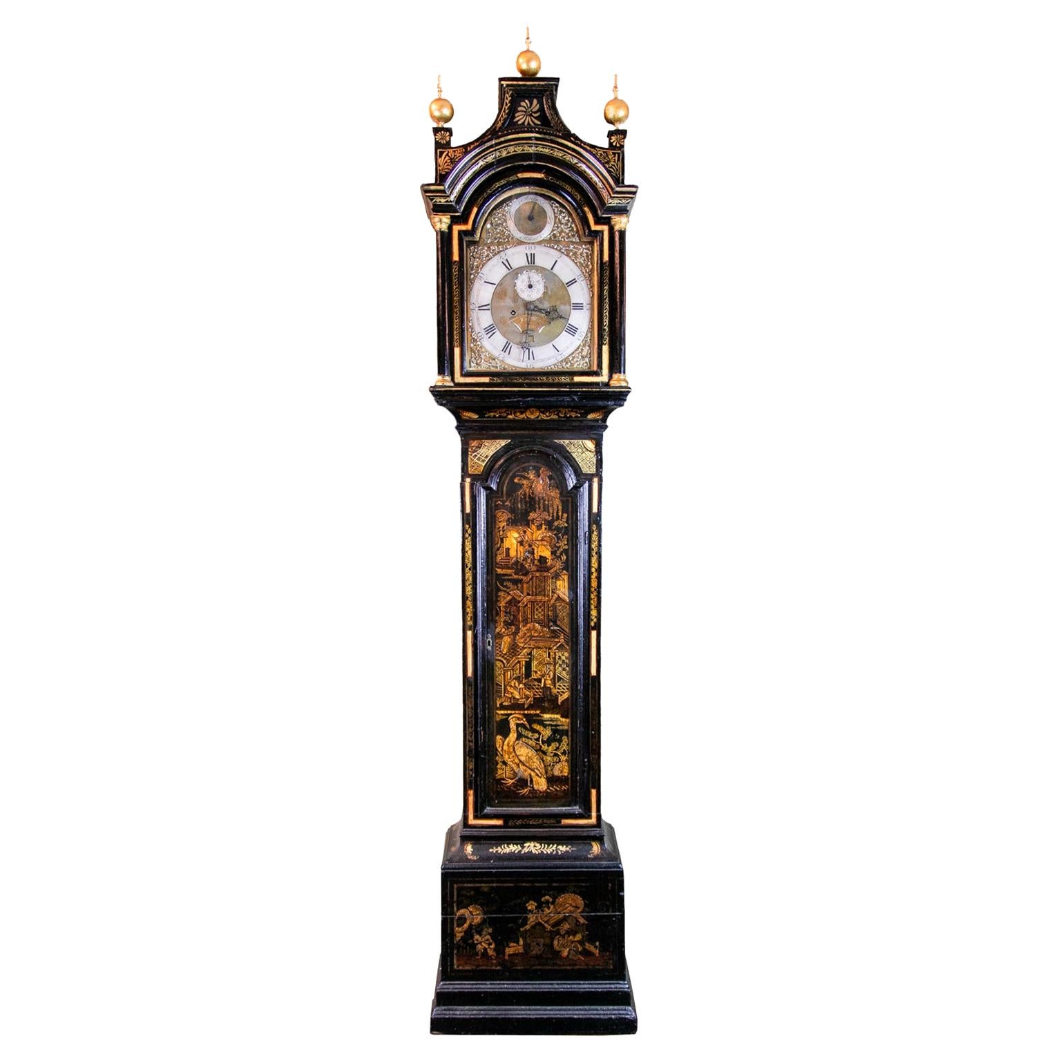 18th Century English Chinoiserie Grandfather Clock