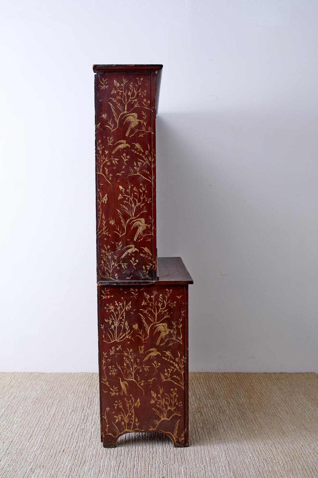18th Century English Chinoiserie Painted Cupboard Cabinet 10