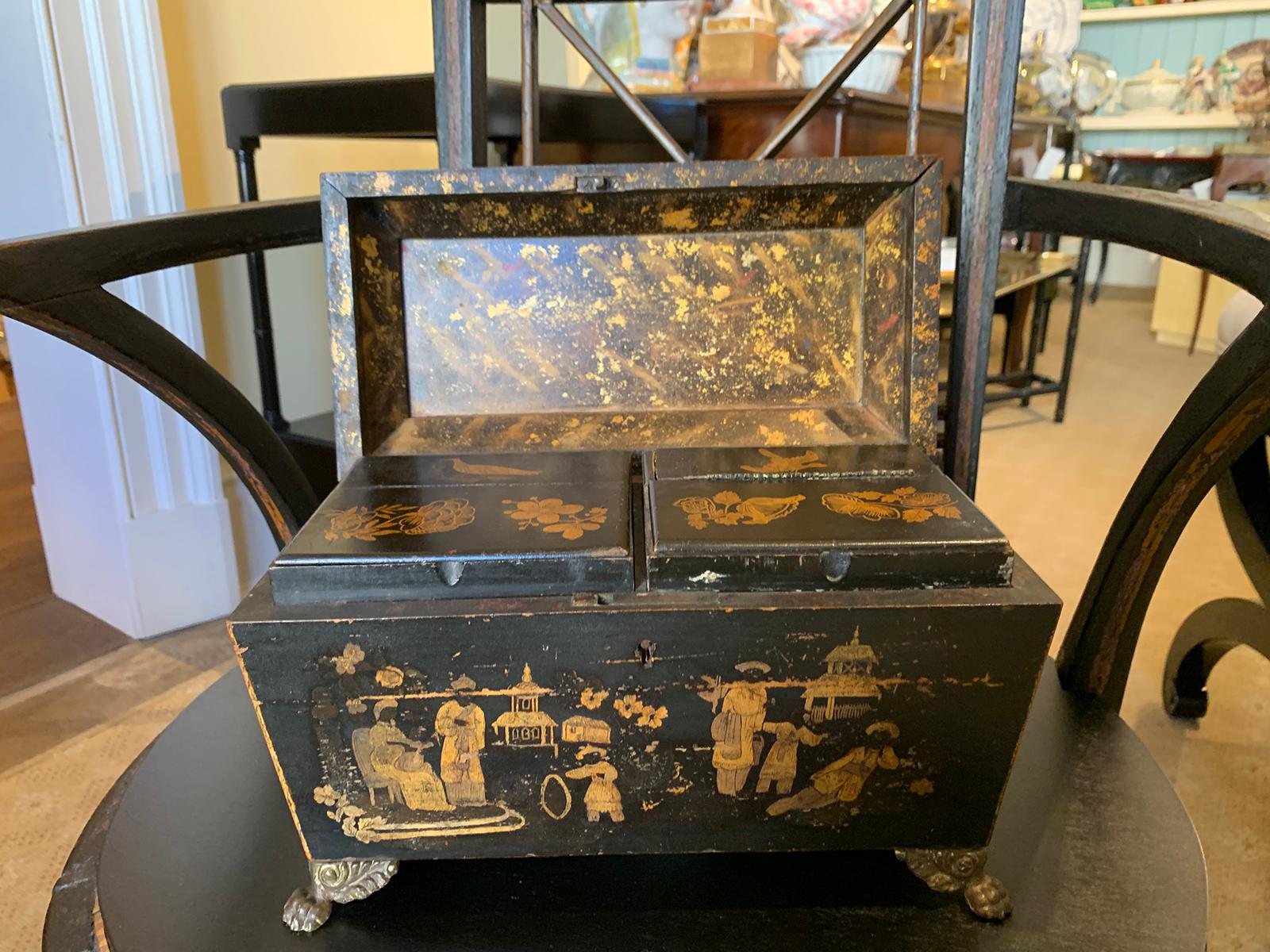 18th Century English Chinoiserie Tea Caddy Box 6