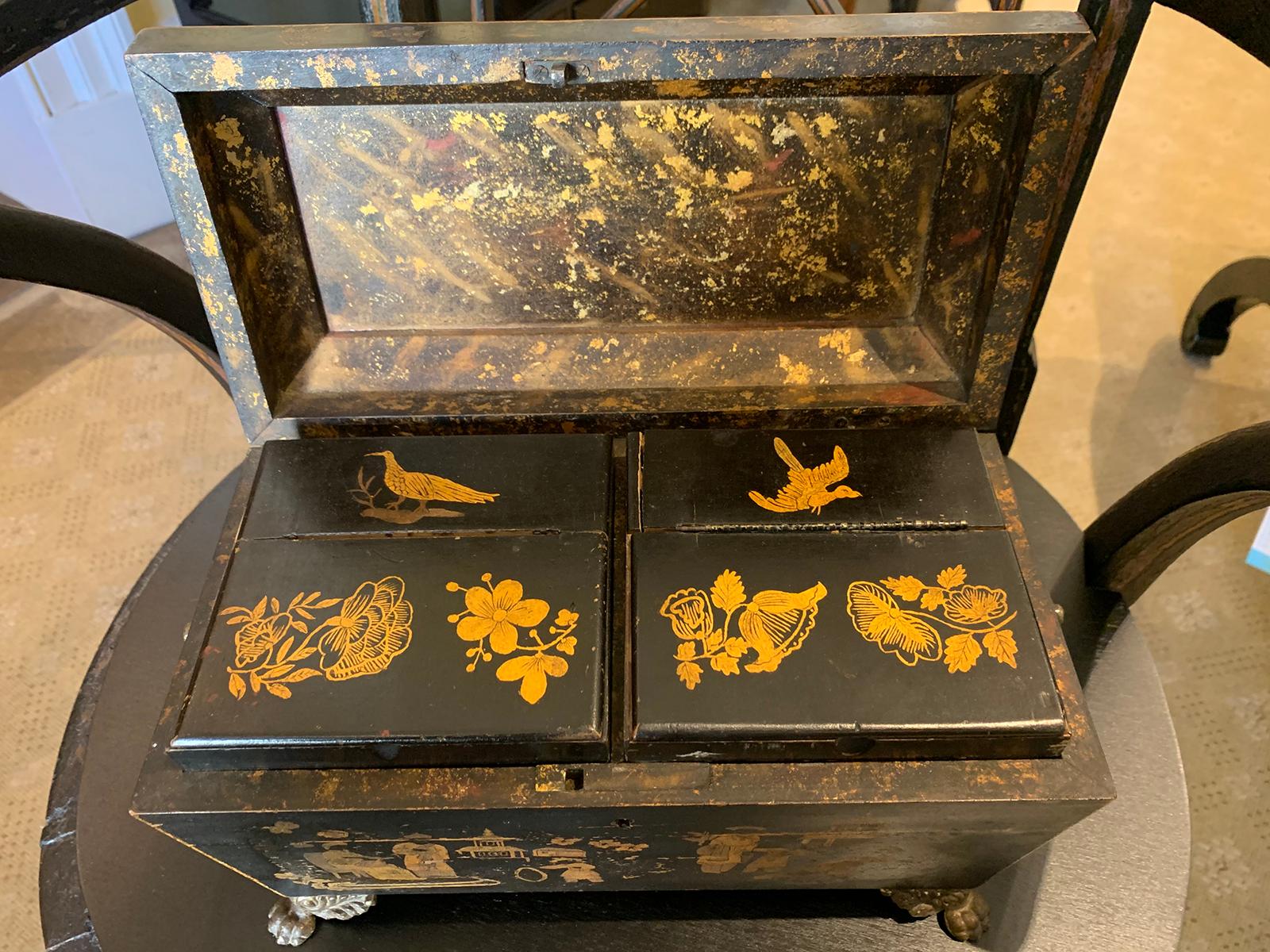 18th Century English Chinoiserie Tea Caddy Box 7