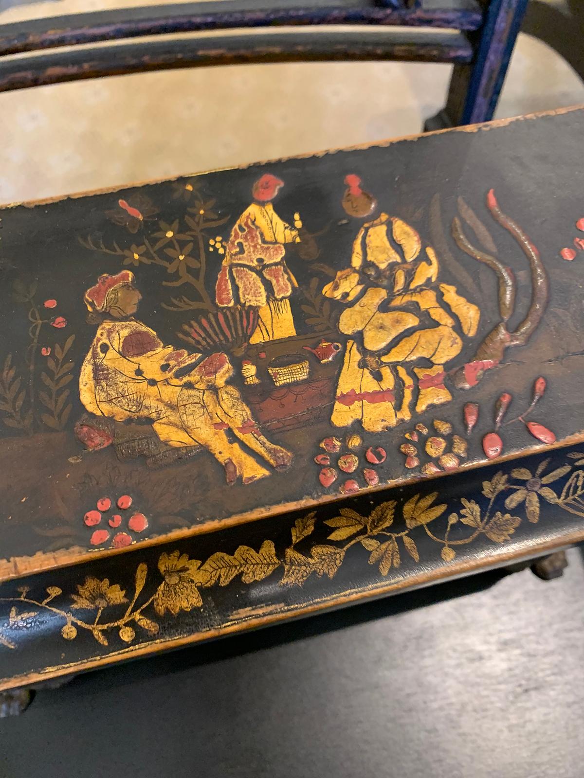 18th Century English Chinoiserie Tea Caddy Box 13