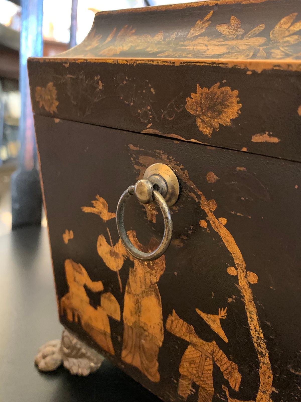 18th Century English Chinoiserie Tea Caddy Box 1