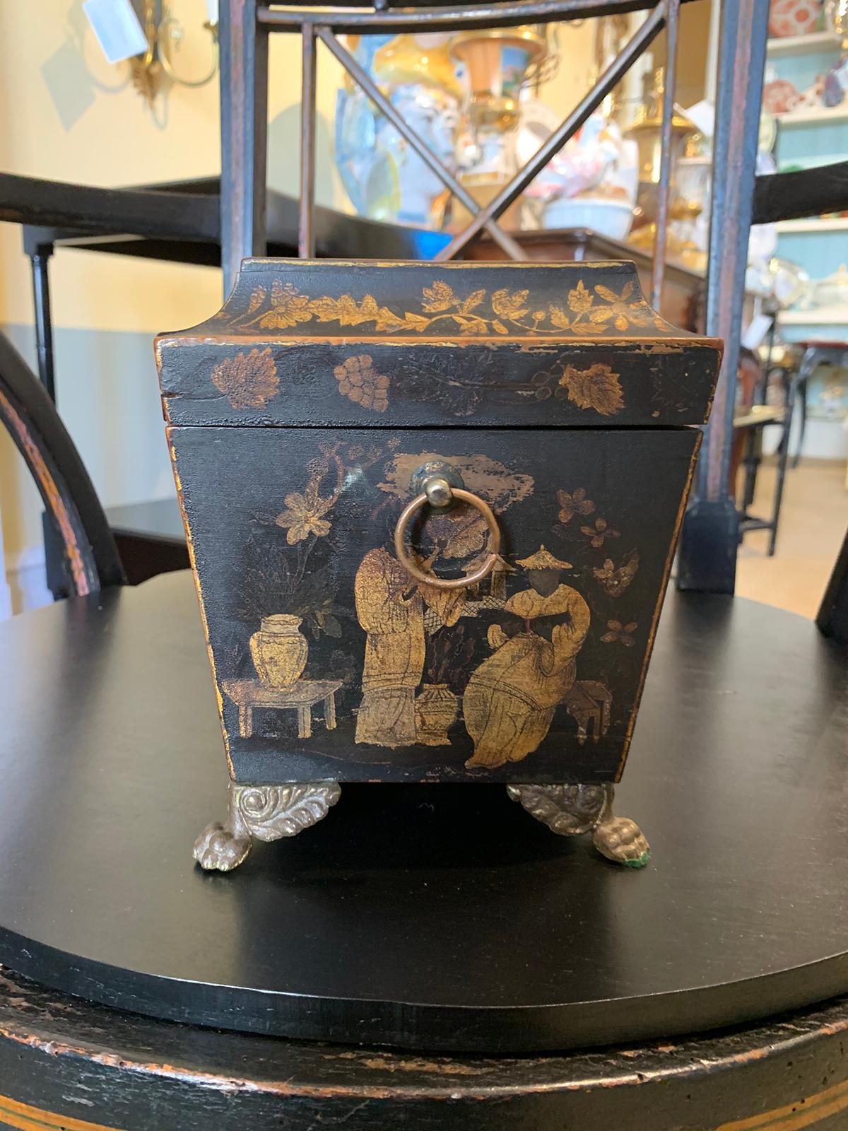 18th Century English Chinoiserie Tea Caddy Box 4