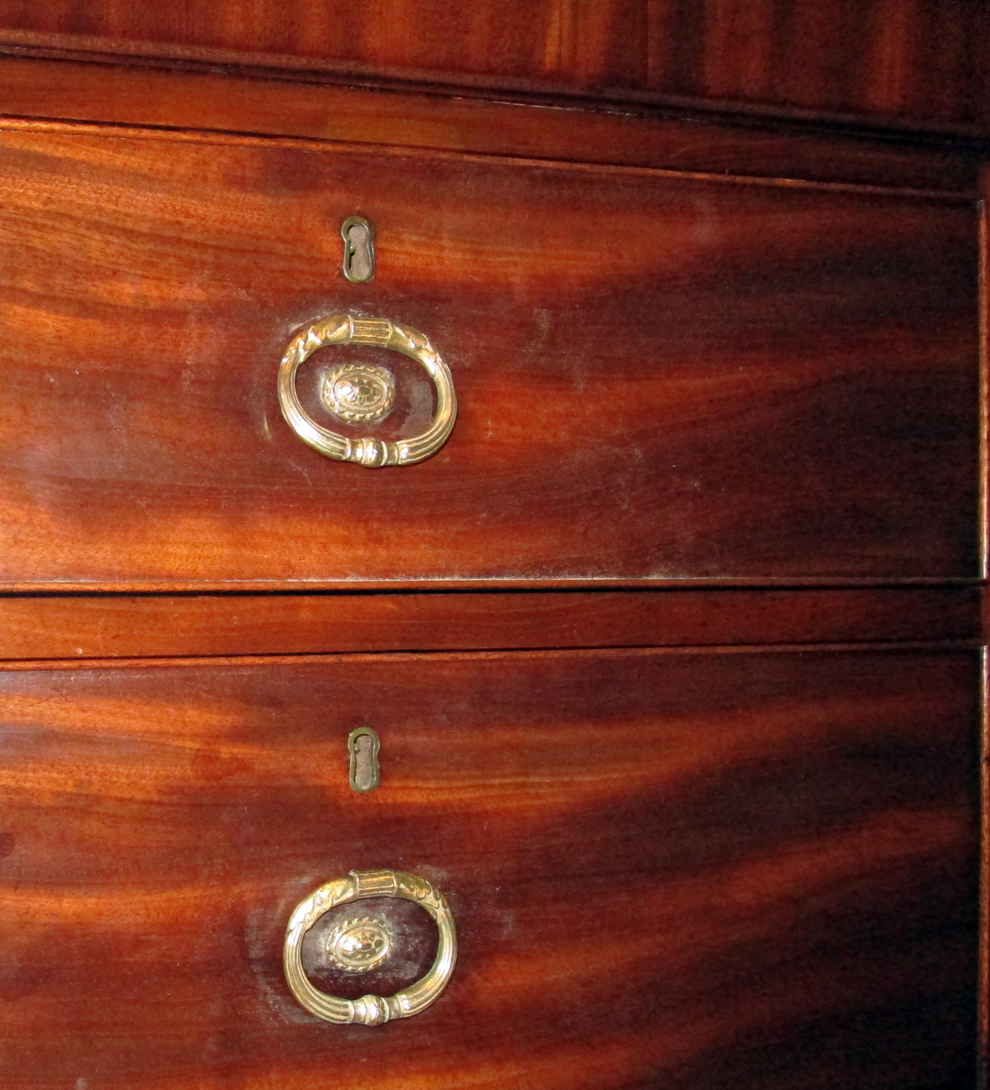 Late 18th Century 18th century English Chippendale Chest on Chest Large Size For Sale