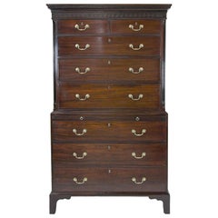 18th Century English Chippendale Mahogany Chest On Chest