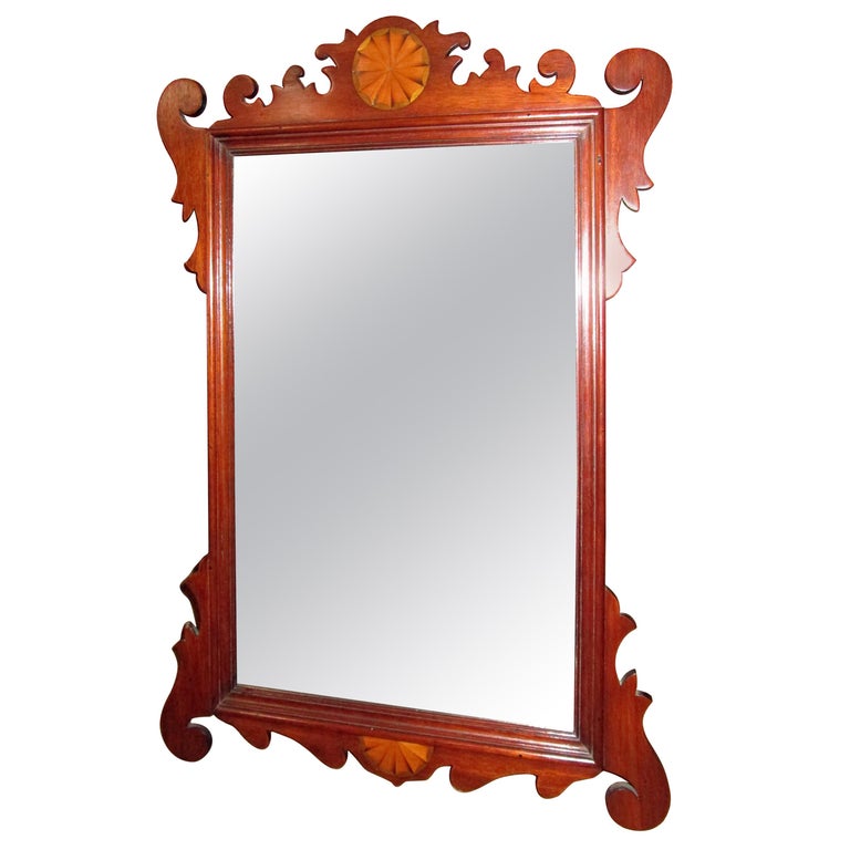 18th Century English Chippendale Mahogany Mirror For Sale at 1stdibs