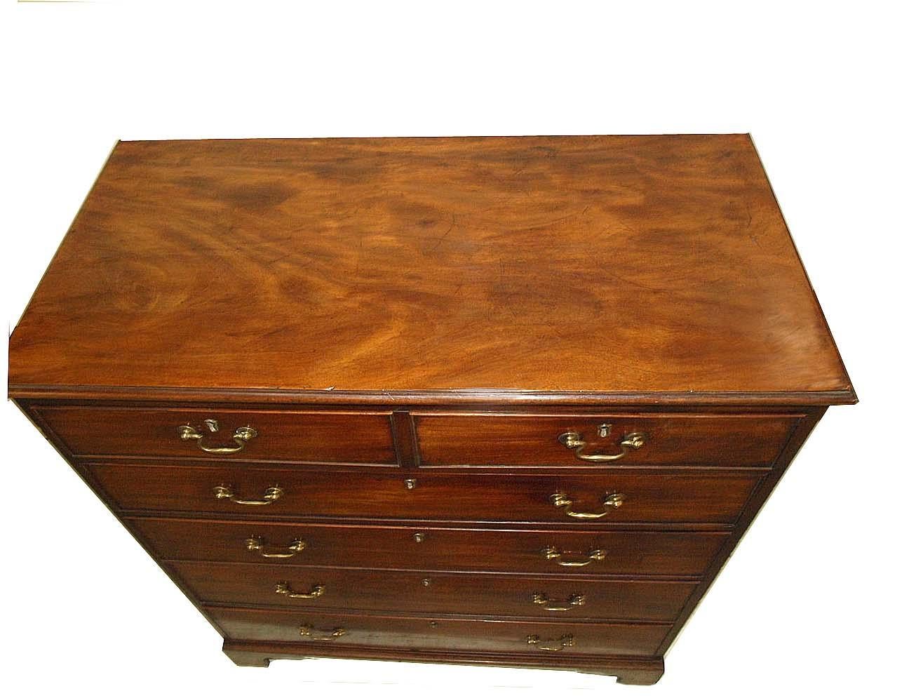 Mahogany 18th Century English Chippendale Tall Chest For Sale