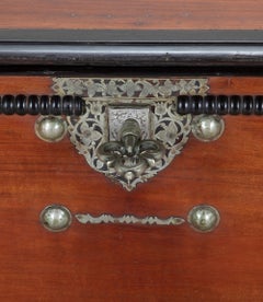 18th Century English Colonial Ebony and Padouk Trunk