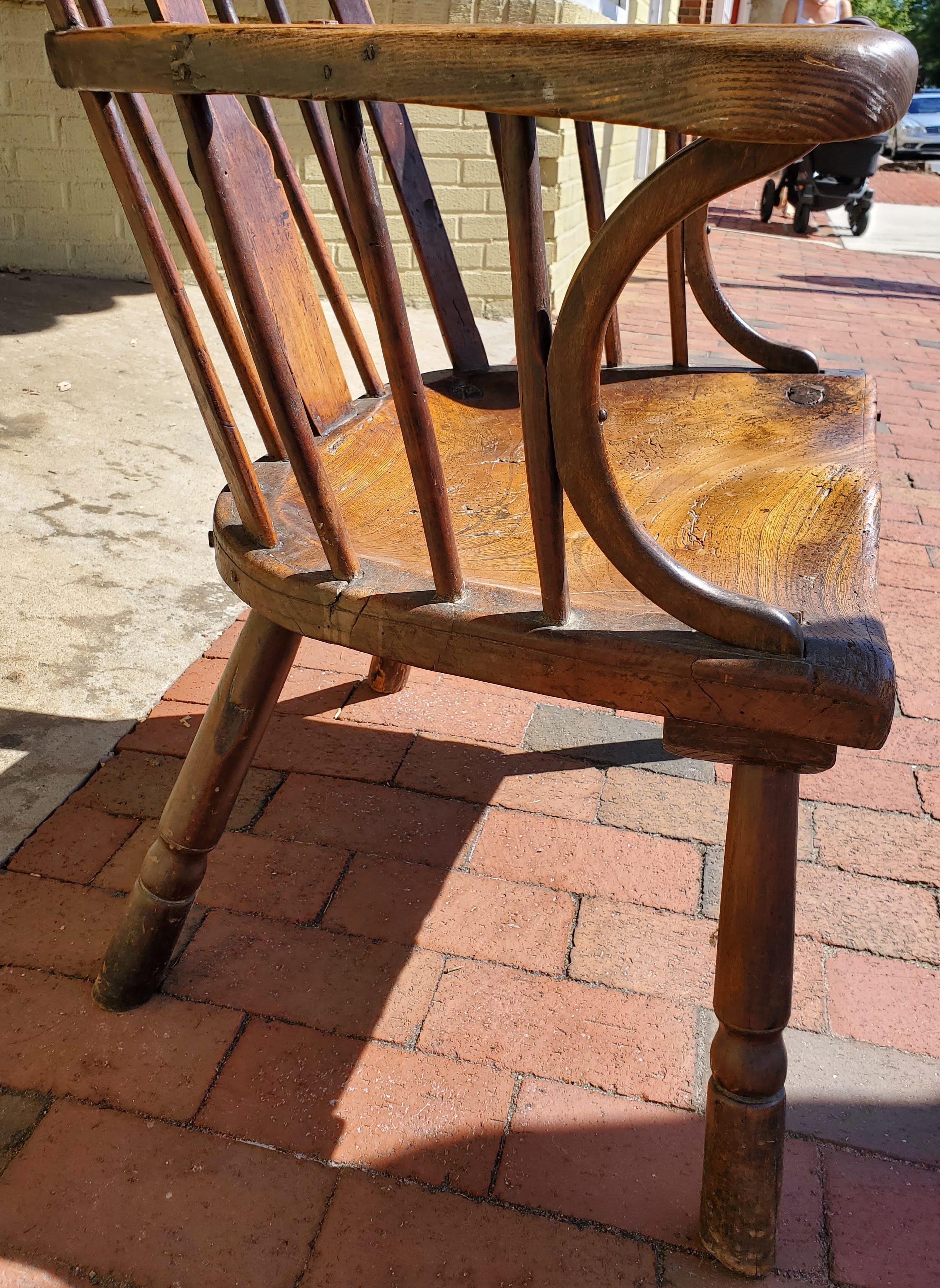 18th Century English “Comb-Back” Ash, Elm and Walnut Windsor Armchair 2