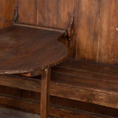 18th Century English Country Settle with Fold Down Table