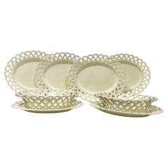 18th century English creamware baskets and plates