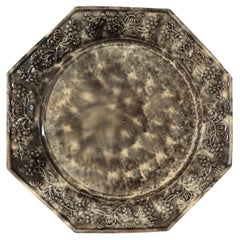 18th-century English Creamware Whieldon-type Gray Tortoiseshell Plate