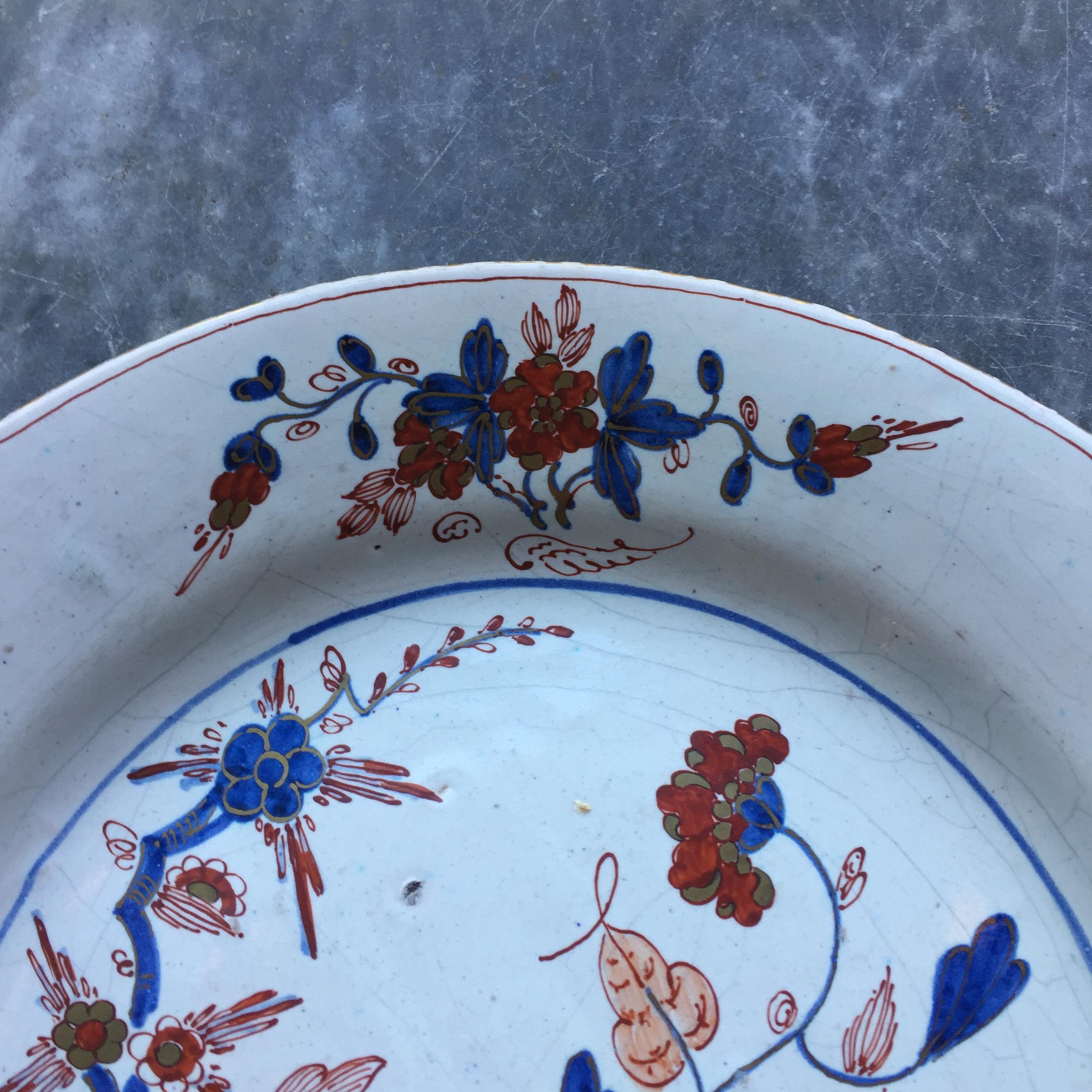 Chinoiseries Assiette anglaise du 18e siècle en Delft, Bristol, Imari, Chinoiserie en vente
