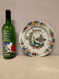 18th Century English Delft Tin Glaze Faience Polychrome Plate