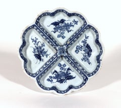 18th Century English Delftware Blue & White Sweetmeat Dish, Probably London