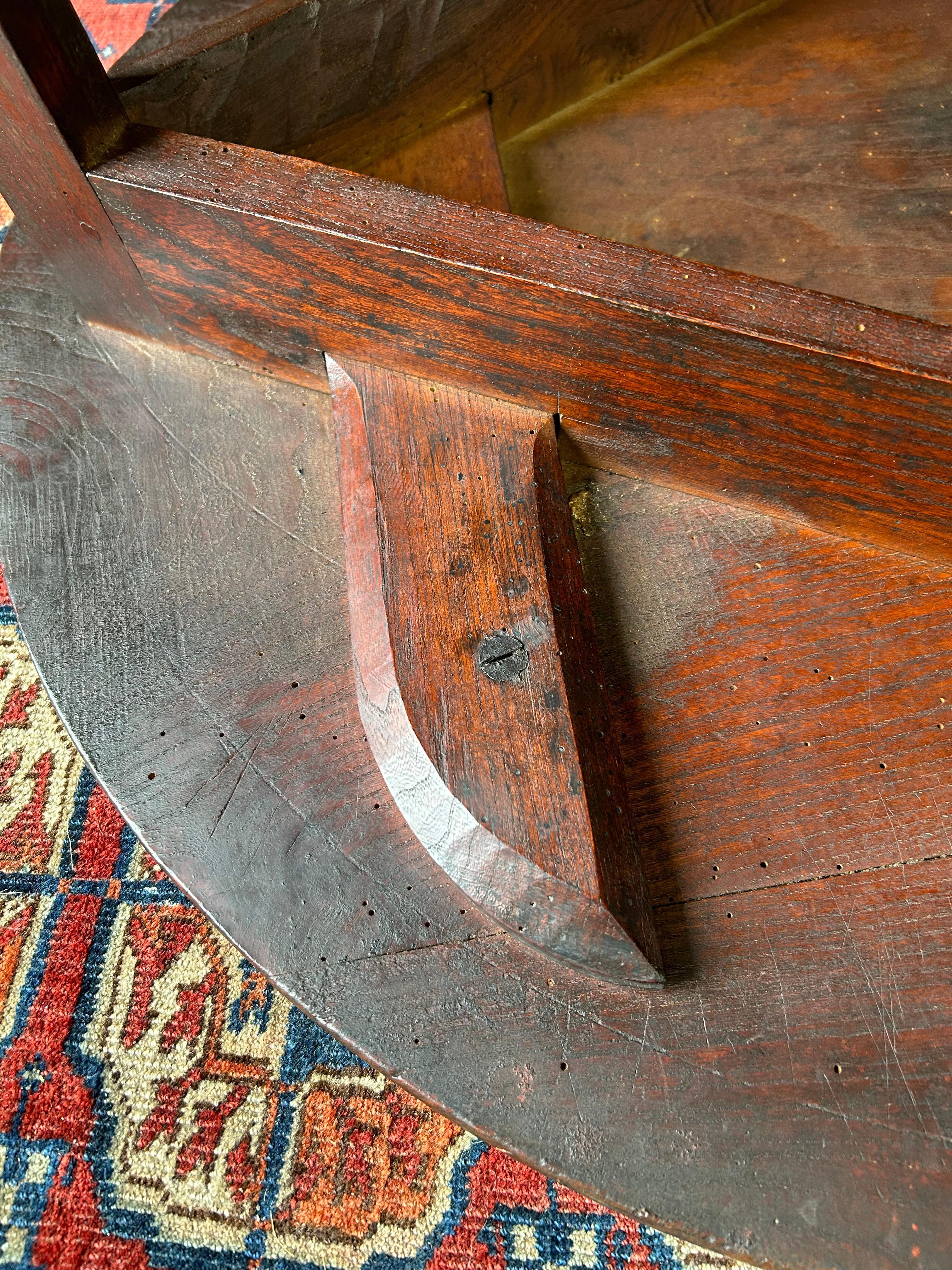 18th Century English Elm and Fruitwood Cricket Table  8