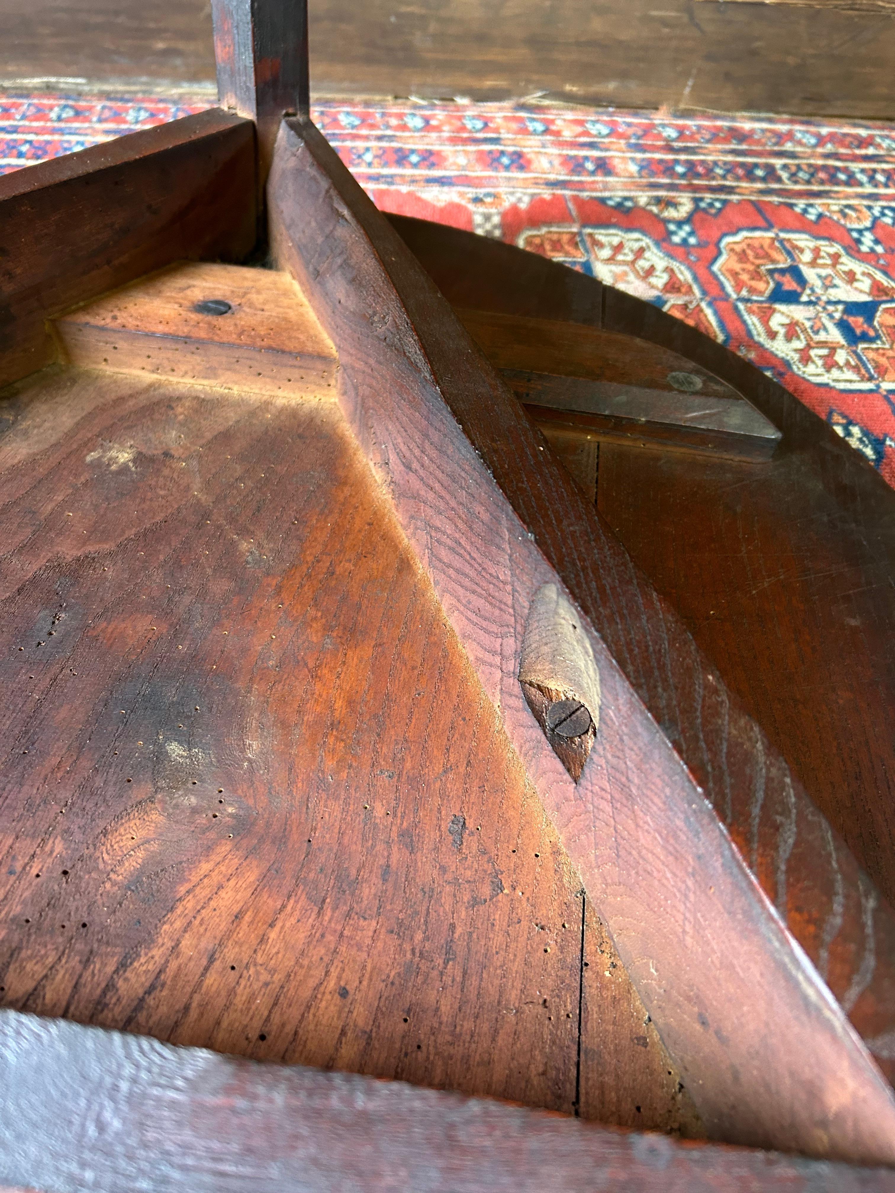18th Century English Elm and Fruitwood Cricket Table  10