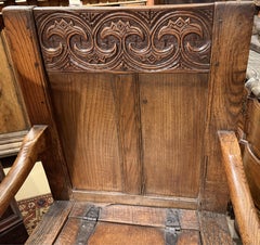 18th Century English Elm Wood and Iron Mounted Armchair