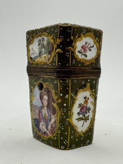 18th Century English Enamel Etui with Scent Bottles