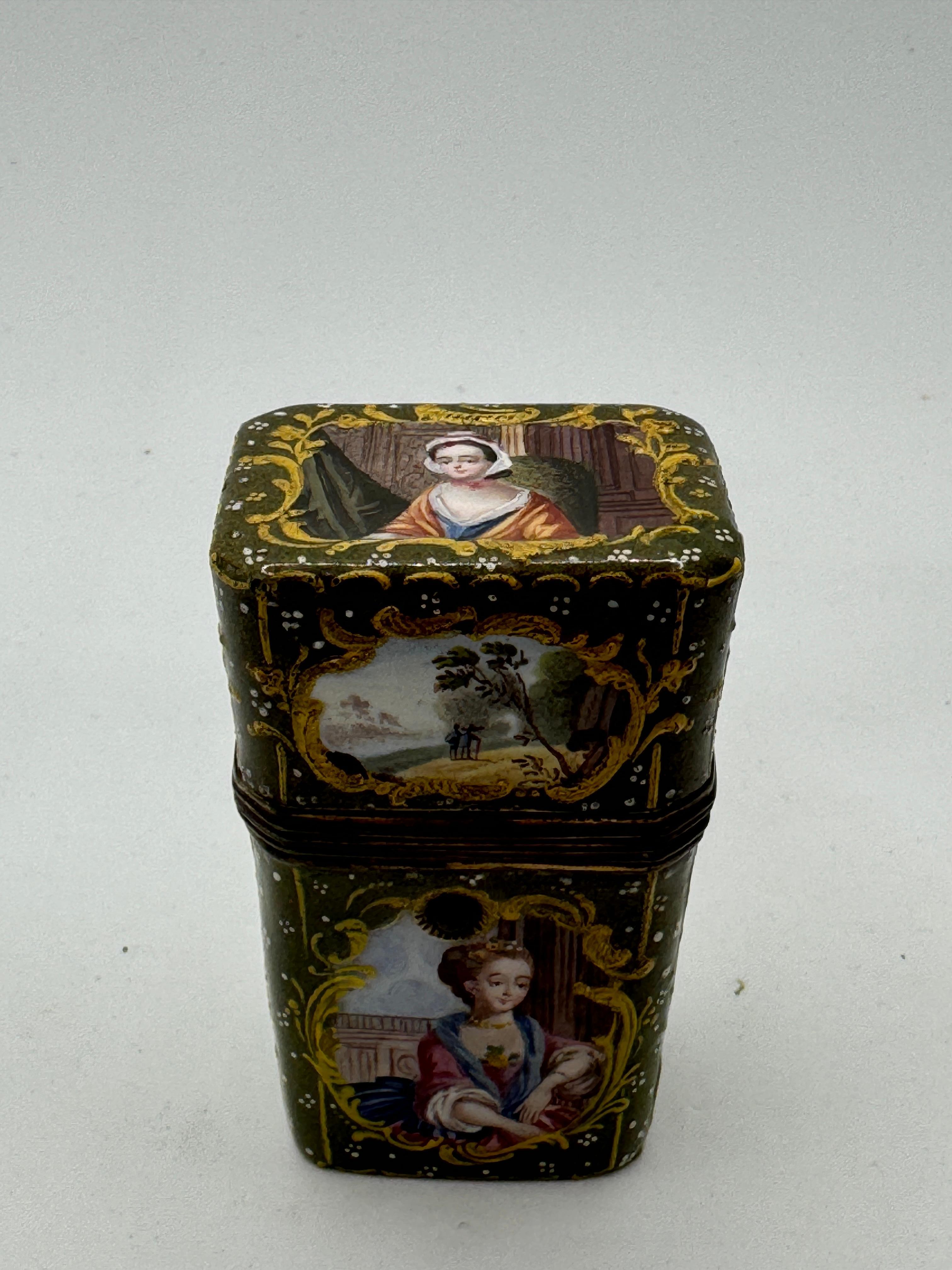 18th Century English Enamel Etui with Scent Bottles 2