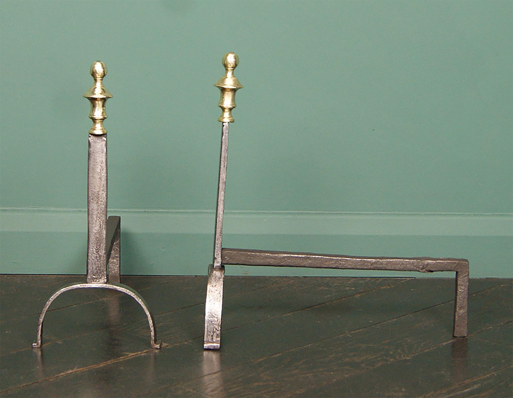Georgian Pair of 18th Century English Fire Dogs For Sale