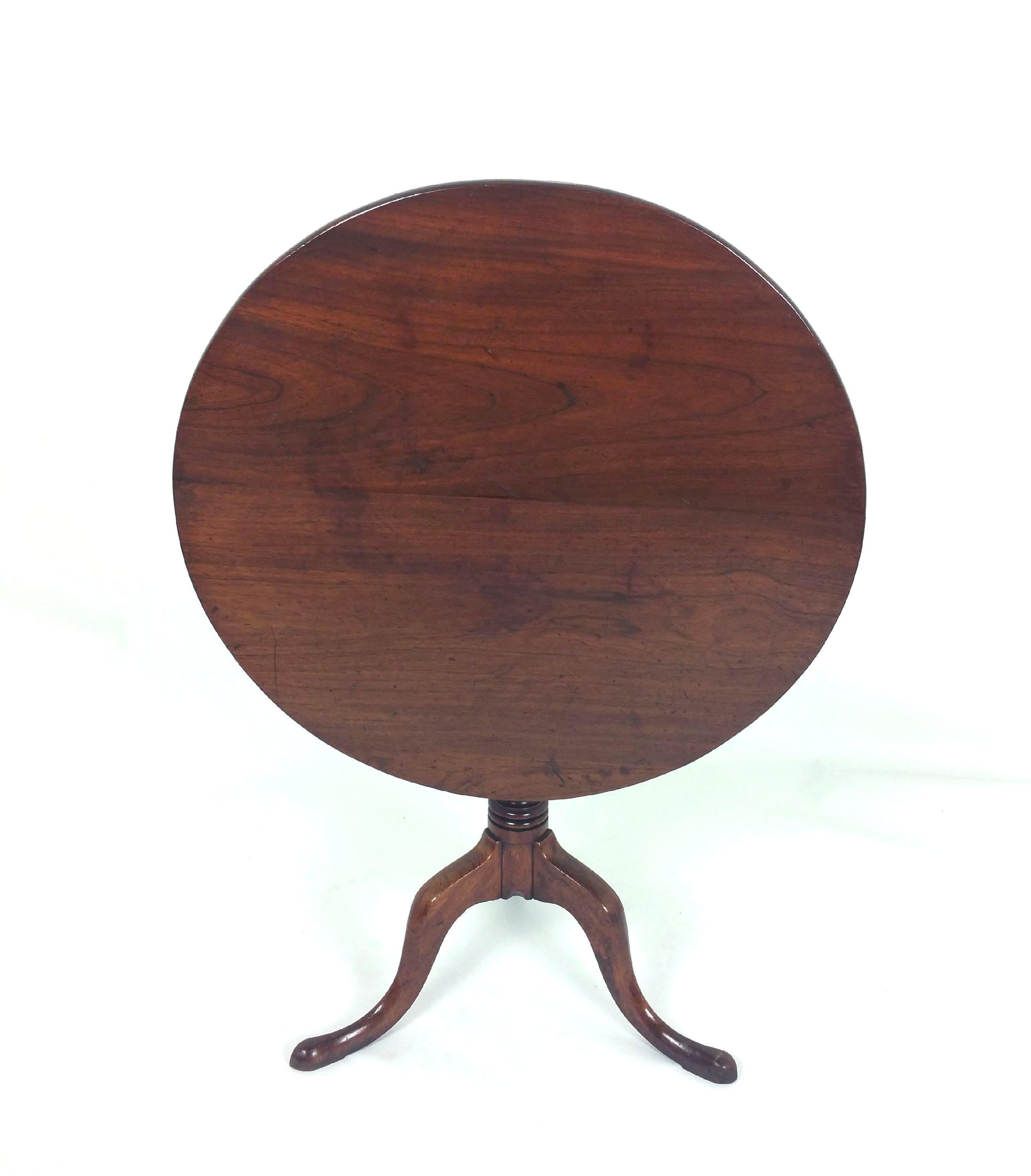 18th Century English Fruit Wood Tilt Top Table For Sale 6