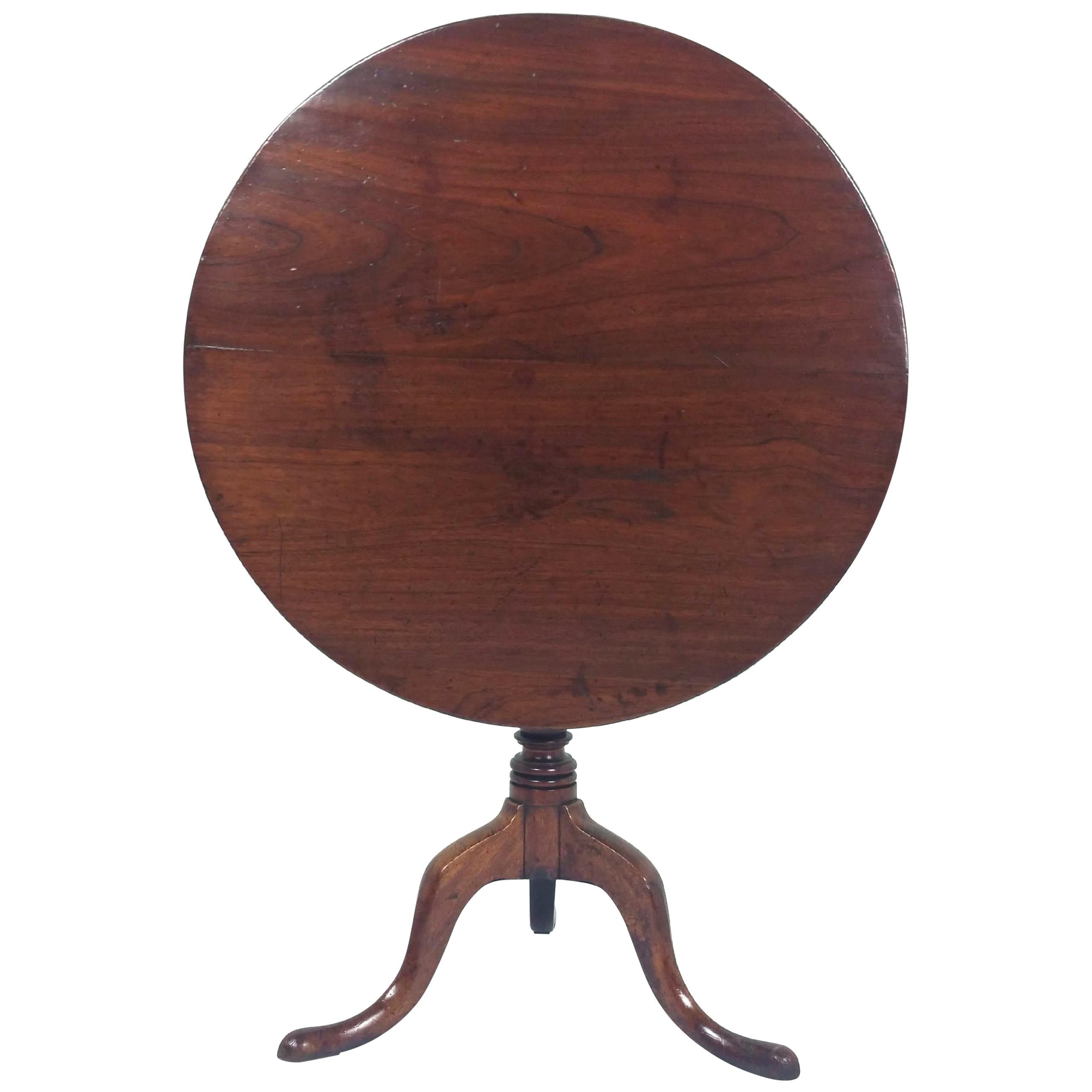 18th Century English Fruit Wood Tilt Top Table For Sale