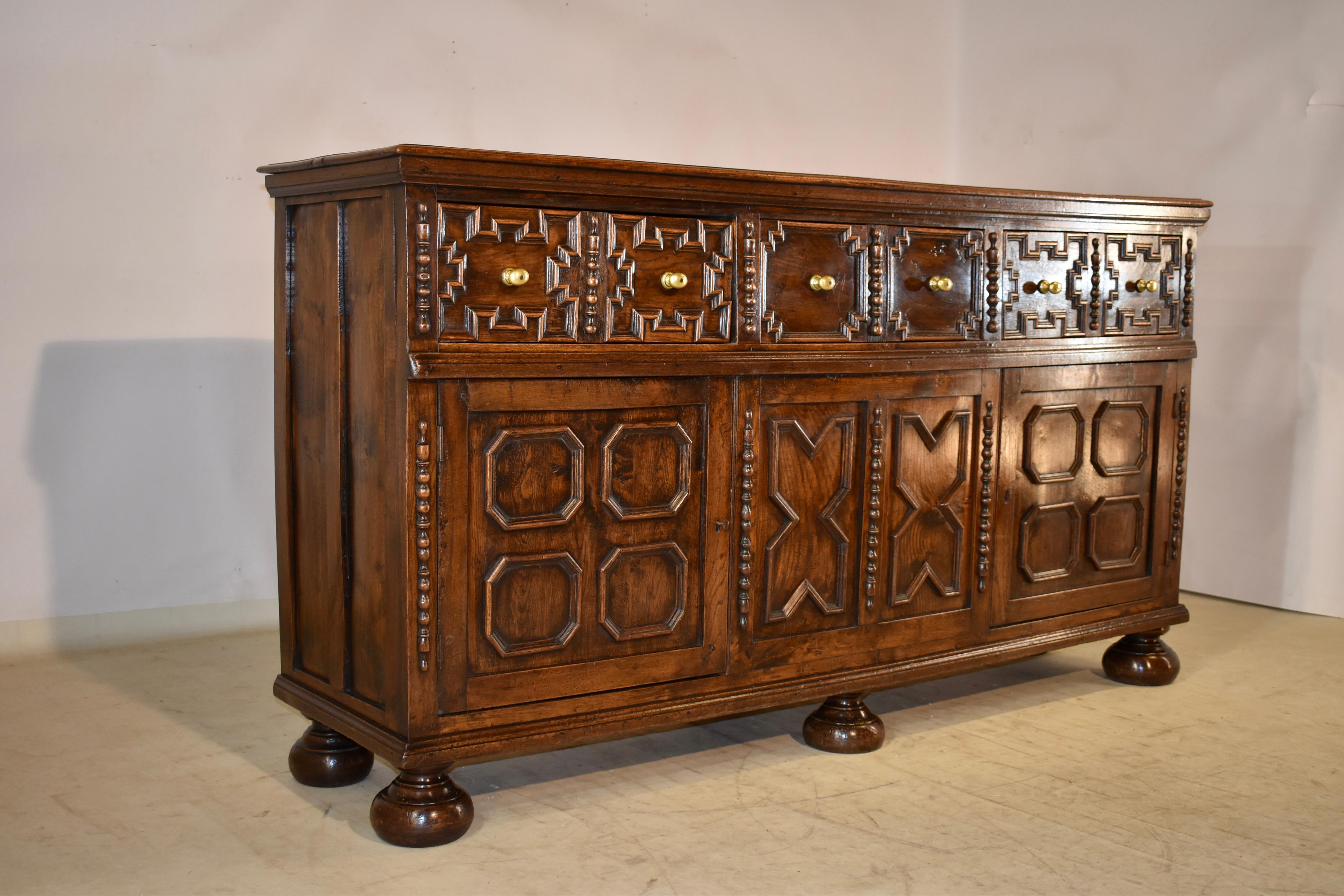 18th Century English Geometric Dresser Base In Good Condition For Sale In High Point, NC
