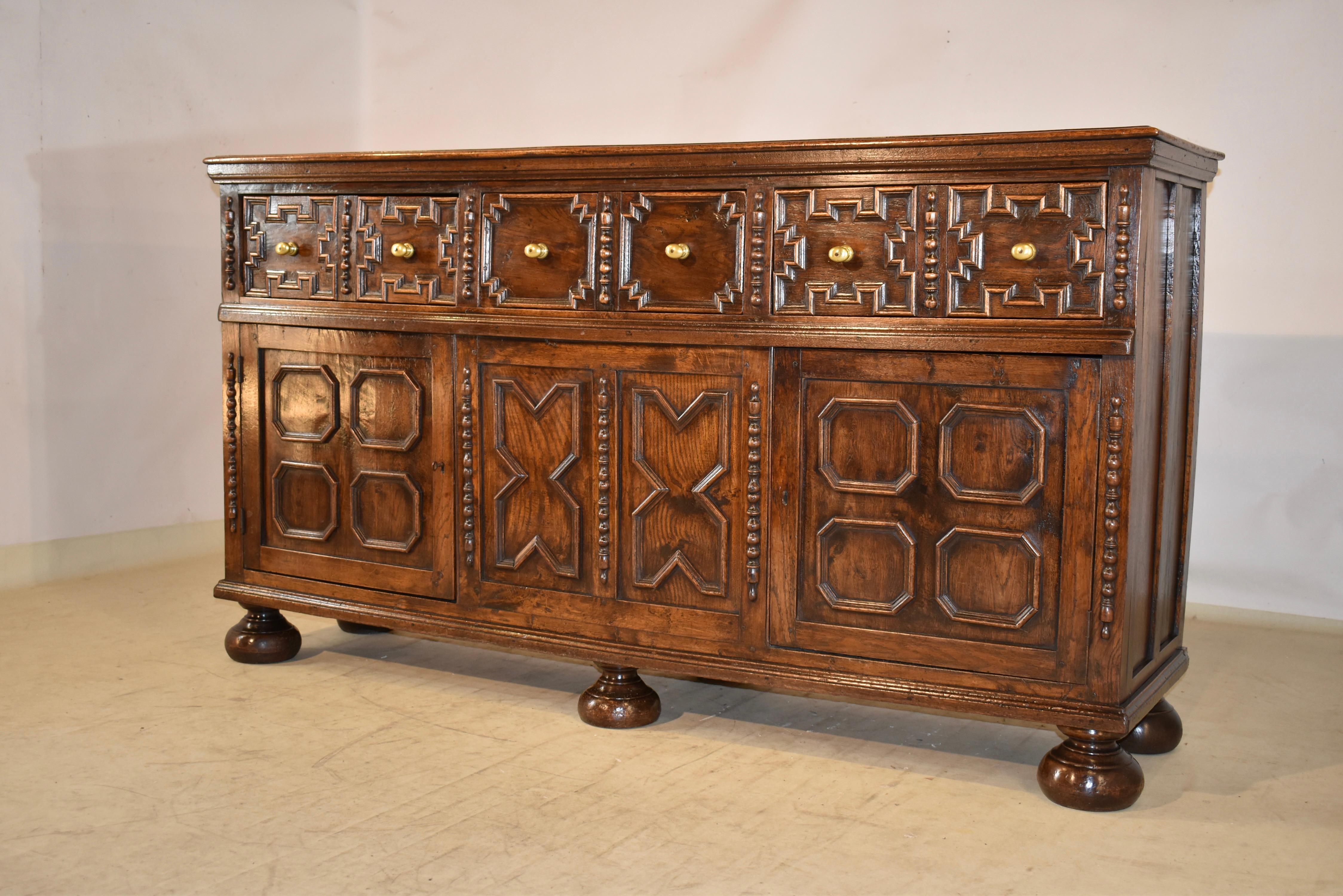 18th Century and Earlier 18th Century English Geometric Dresser Base For Sale