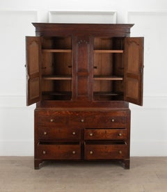 18th Century English George I Oak Livery Cupboard