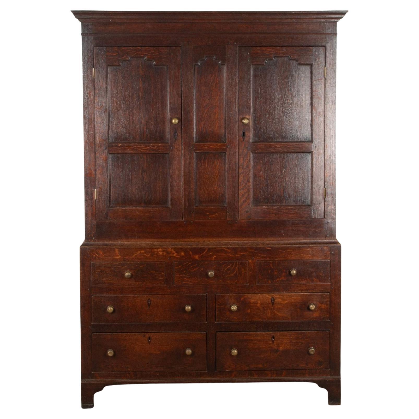 18th Century English George I Oak Livery Cupboard