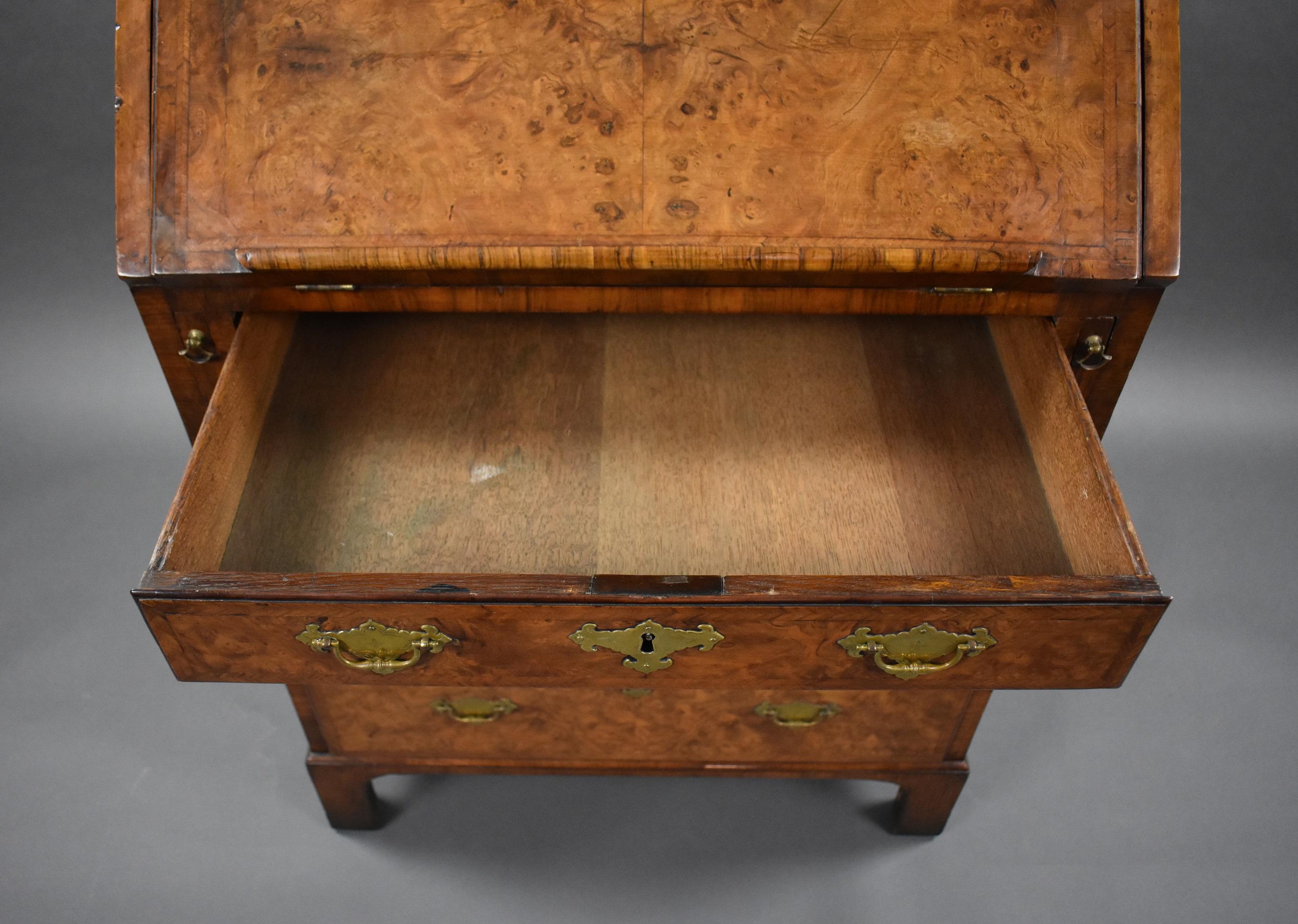 18th Century English George I Walnut Secretary Bookcase For Sale 6