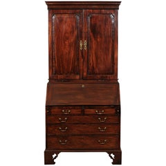 18th Century English George II Mahogany Bureau Bookcase, circa 1760