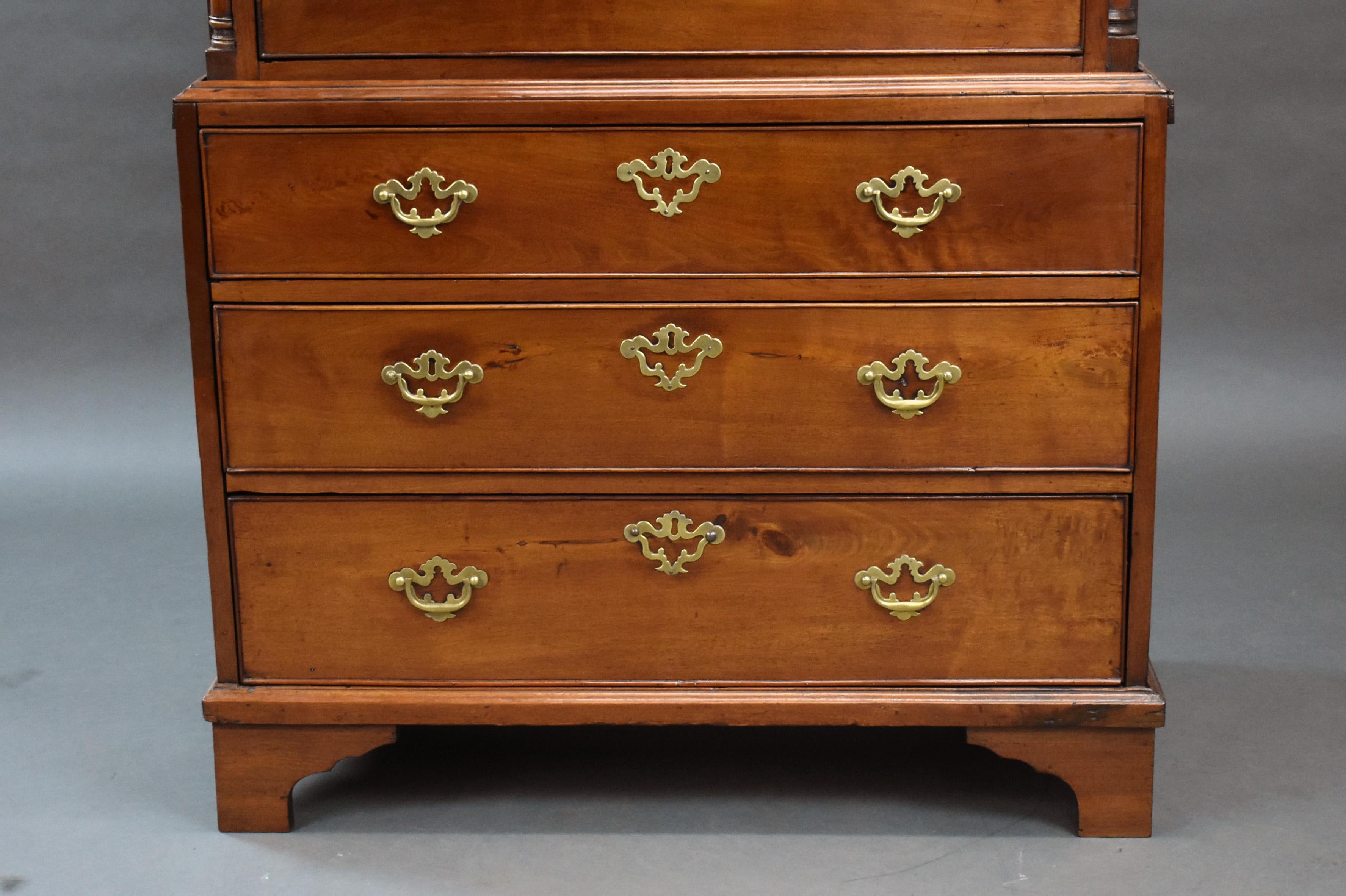 19th Century 18th Century English George II Red Walnut Chest on Chest
