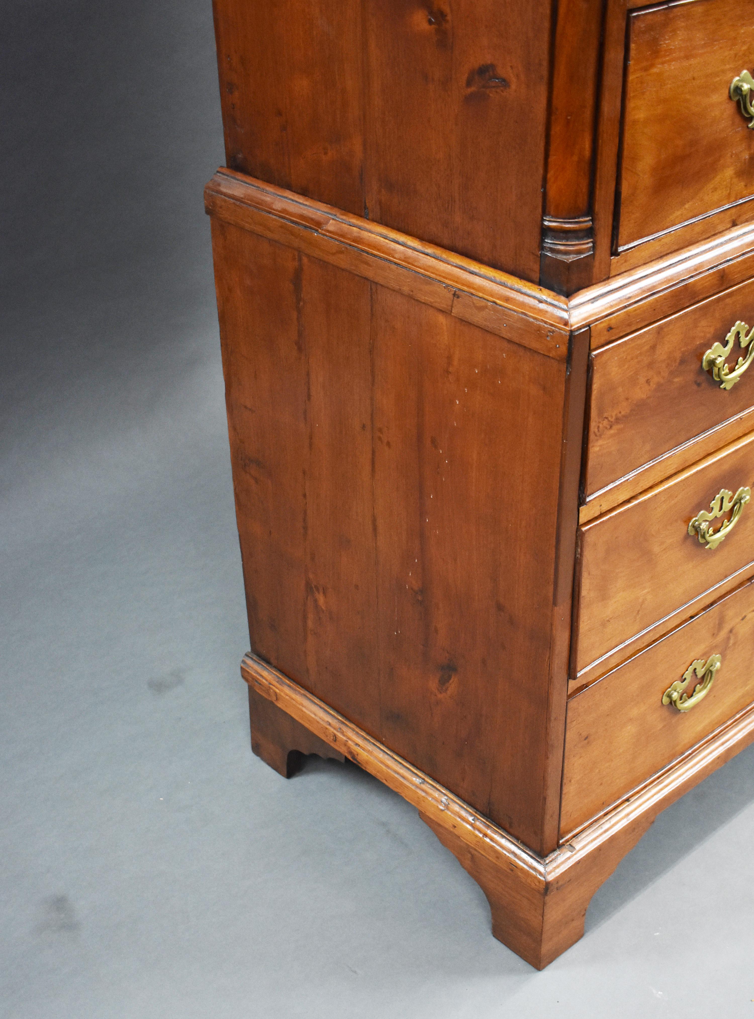 18th Century English George II Red Walnut Chest on Chest 2