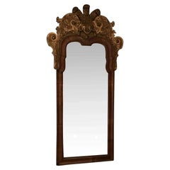 18th century English George II Walnut Gilt Wood Pier Mirror