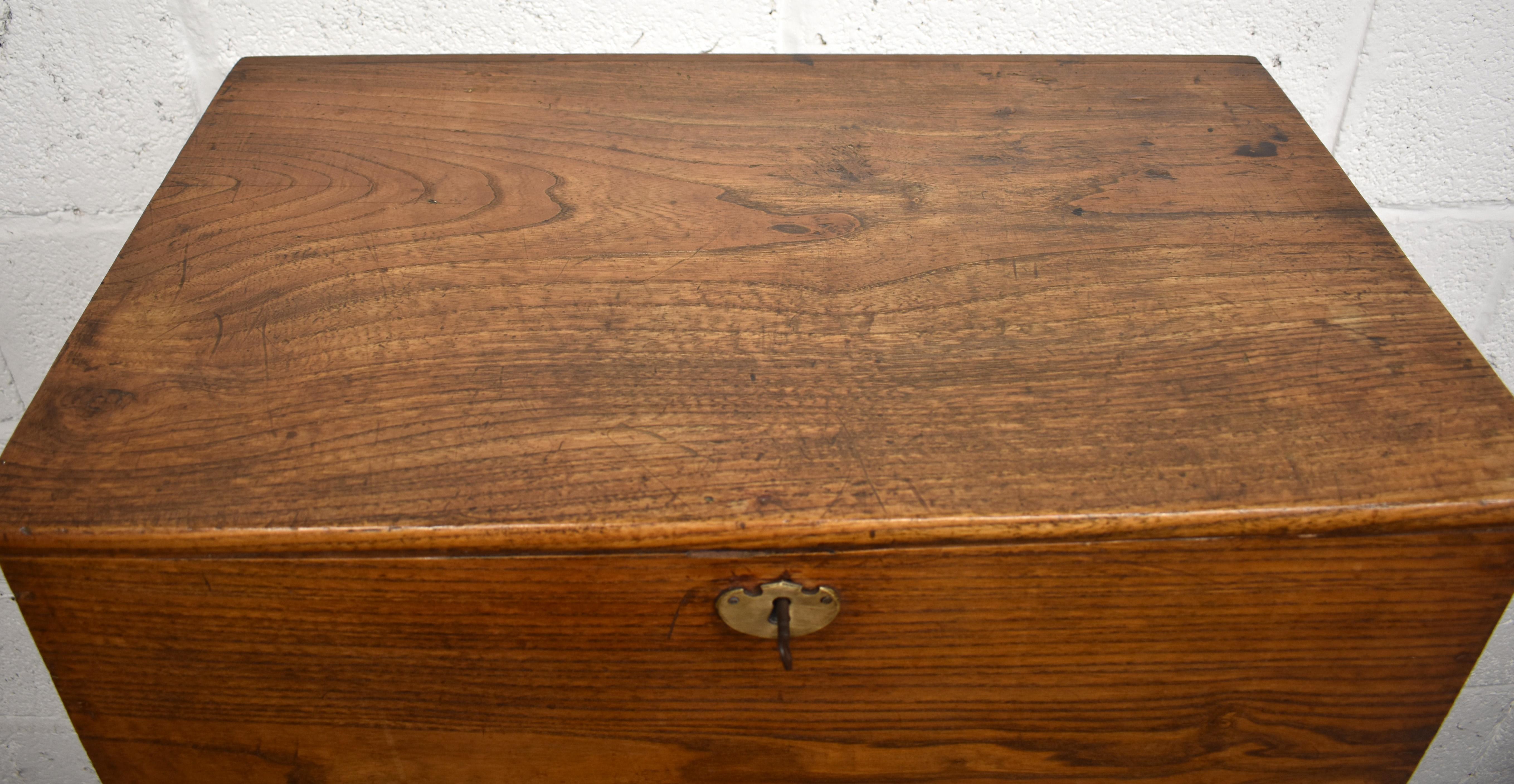 18th Century English George III Elm Deed Box 5