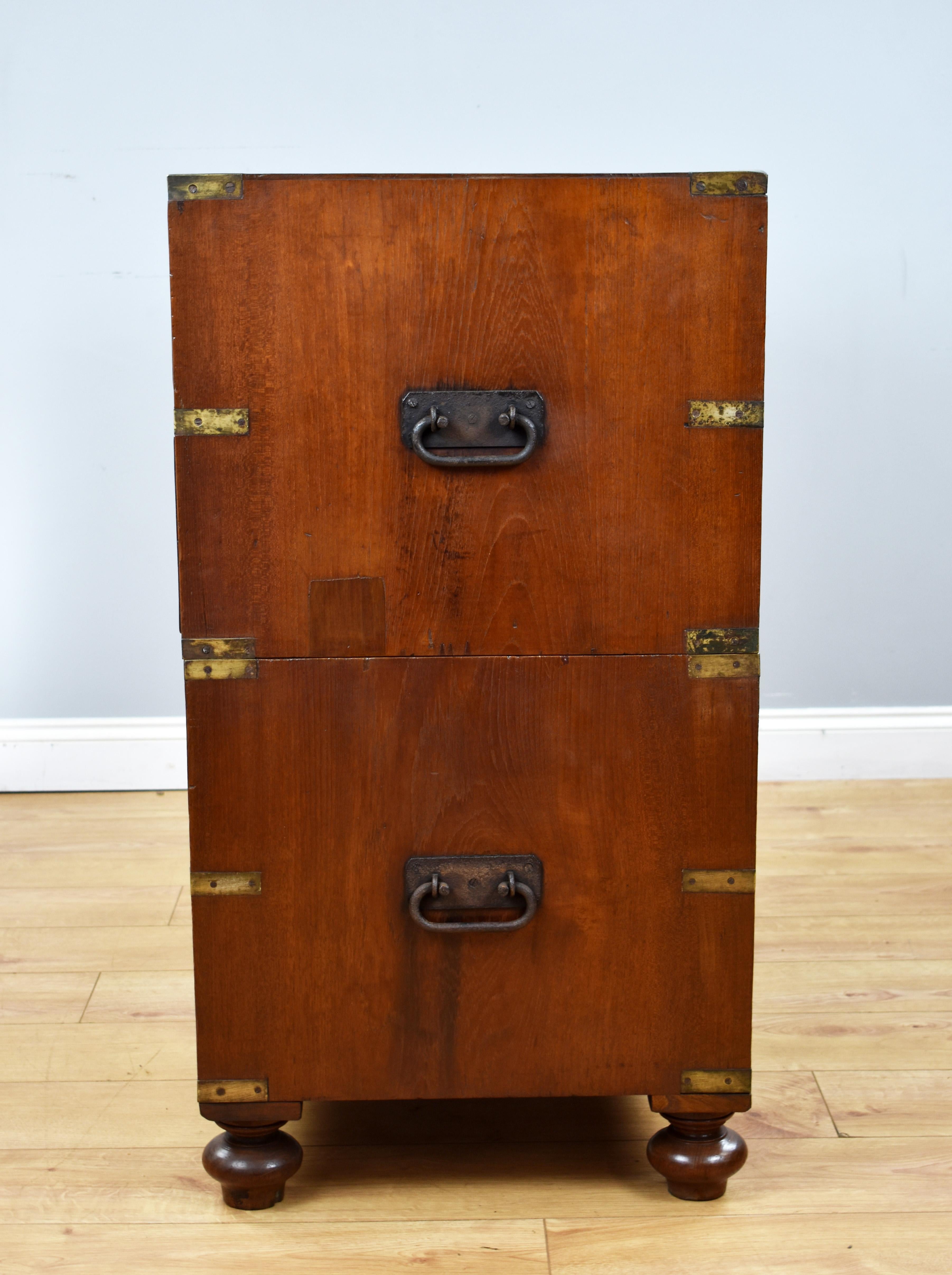 18th Century English George III Mahogany Campaign Chest of Drawers 4