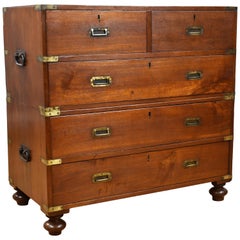 18th Century English George III Mahogany Campaign Chest of Drawers