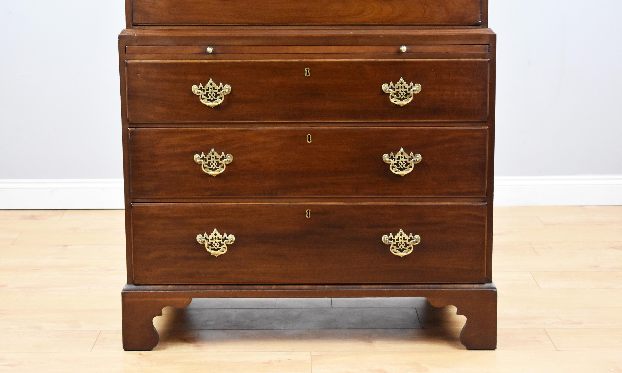 18th Century English George III Mahogany Chest on Chest 1
