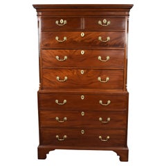 18th Century English George III Mahogany Chest on Chest