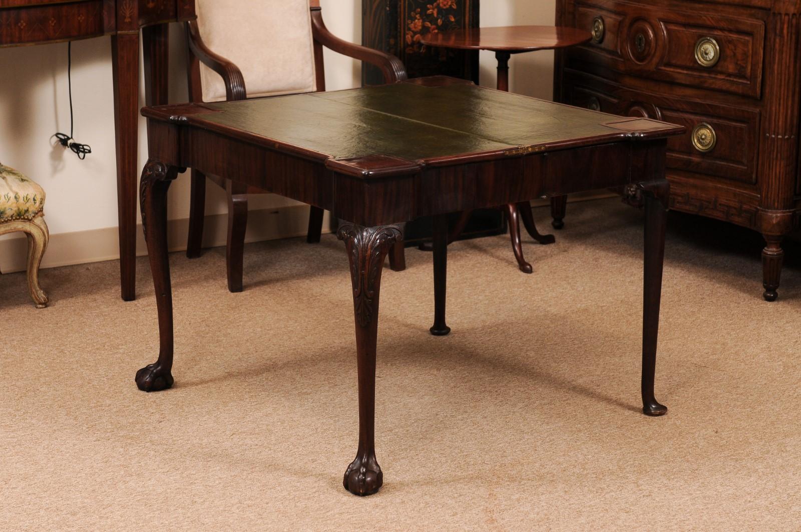 Table de jeu Concertino en acajou George III du 18e siècle en vente 6