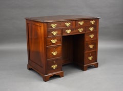 18th Century English George III Mahogany Kneehole Desk