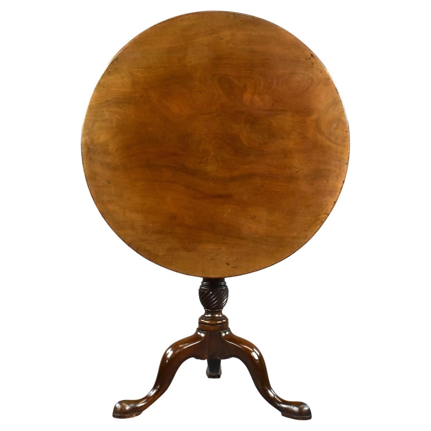 18th Century English George III Mahogany Tripod Table