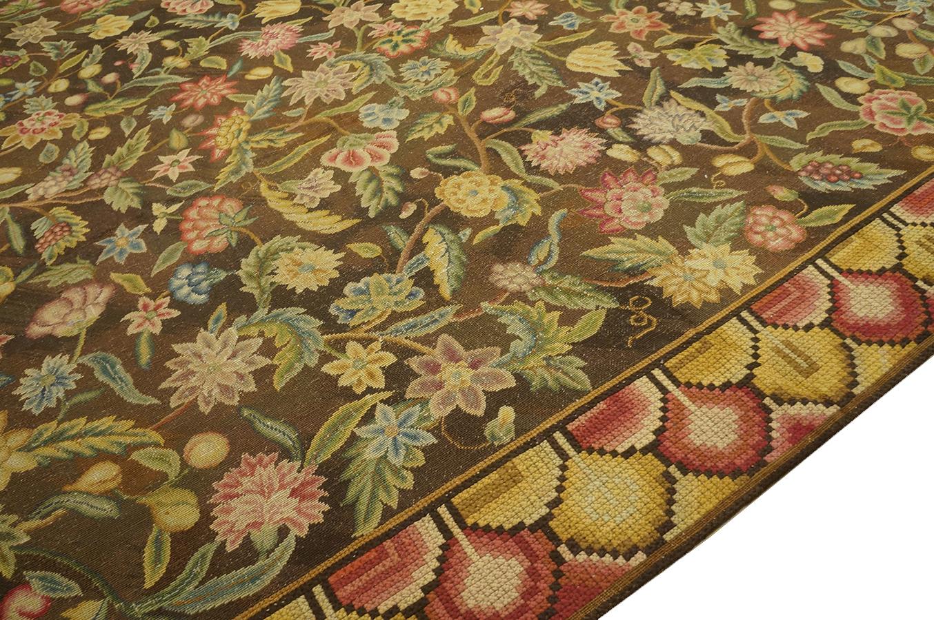 18th Century English George III Needlepoint Carpet ( 13'4