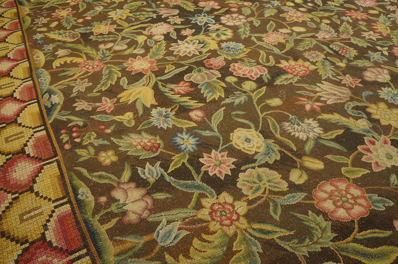 18th Century English George III Needlepoint Carpet ( 13'4